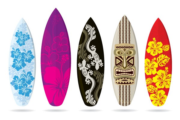 Patterned Surfboards Vector