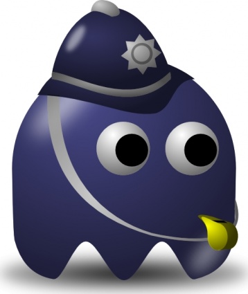 Pcman Game Baddie Policeman clip art