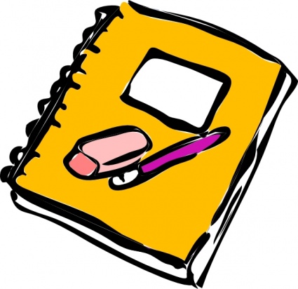 Pencil Eraser And Journal clip art