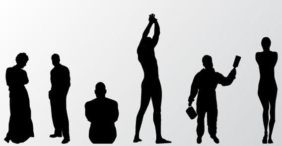 People silhouettes free vector