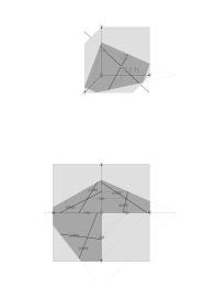 plane through two lines with intersection point, -- Ebene zweier kreuzender Geraden