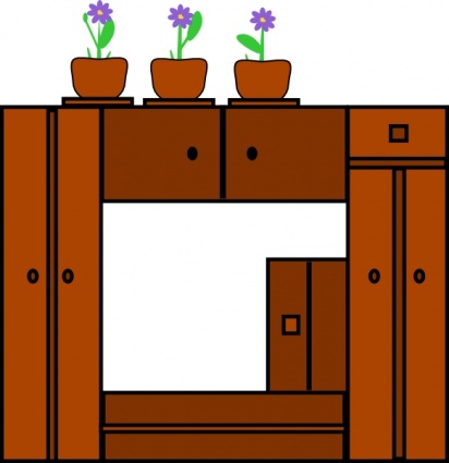 Plants On Wooden Frame clip art