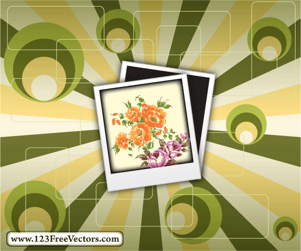 Polaroid on Retro Background Vector