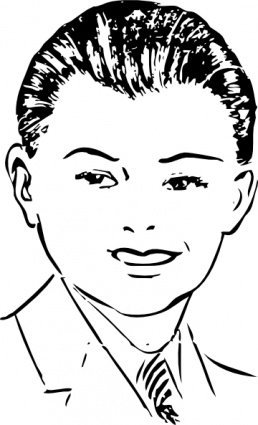 Pompadour Front View clip art