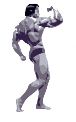 Posing Body Builder clip art