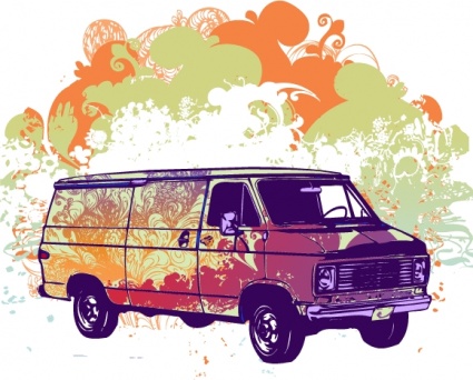 Psychadelic van vector illustration