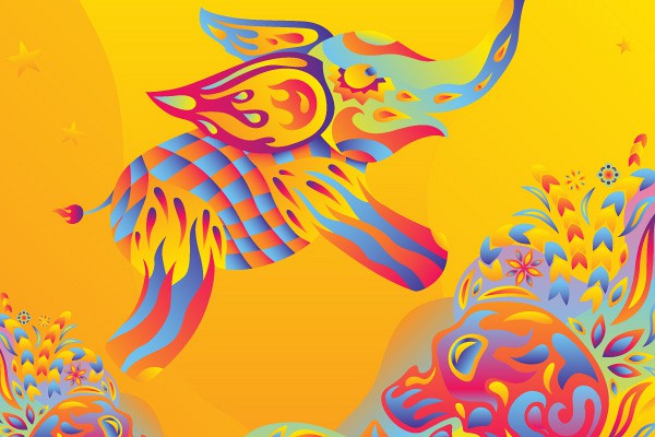 Psychedelic Elephant Vector