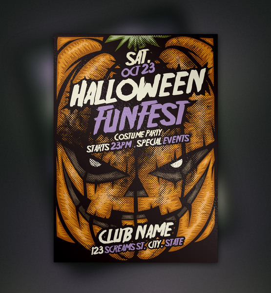 Pumpkin Halloween Flyer Template