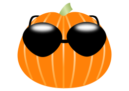 Pumpkin wearing sunglasses