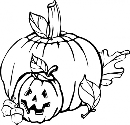 Pumpkins Black And White clip art