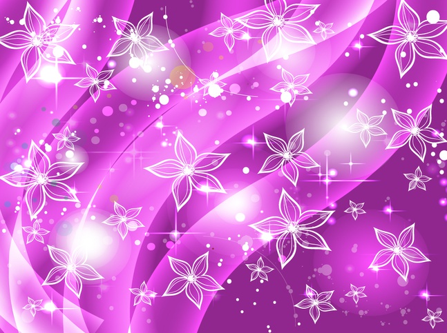 Purple Flowers Stars