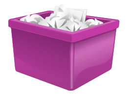 Purple Plastic Box Filled With Paper