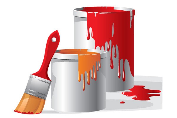 Realistic Paint Buckets Vector