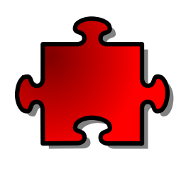Red Jigsaw piece 08