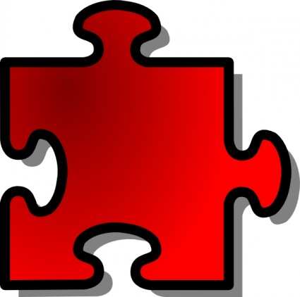 Red Jigsaw Piece clip art