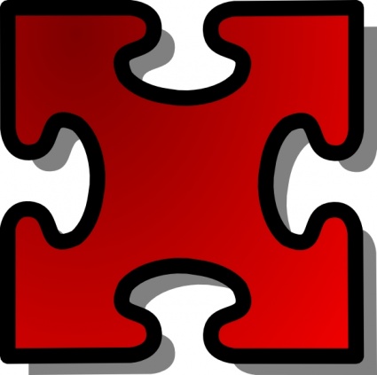 Red Jigsaw Piece clip art