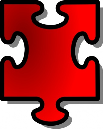 Red Jigsaw Piece clip art