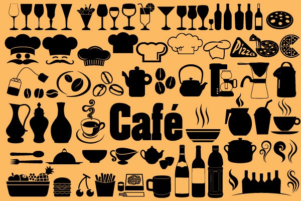 Restaurant & Kitchen Vector Silhouettes