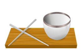 Rice bowl with chopsticks