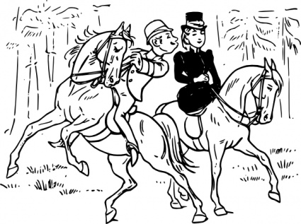 Riding Couple clip art