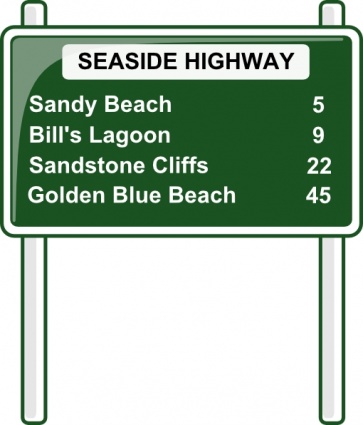 Road Distances Sign clip art