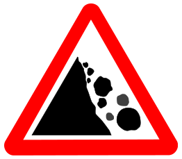 Roadsign Falling rocks