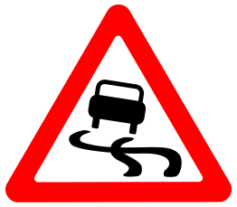 Roadsign slippery