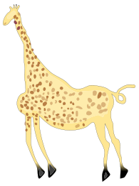 Rock Art Acacus Giraffe - Colored