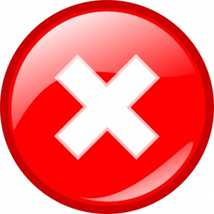 Round Error Warning Button clip art