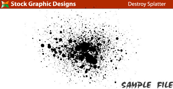 Sample file from destroy splatter vector and photoshop brush pack