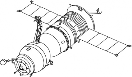 Satellite Digital Outline Drawing Lineart Space Communication Coloring Satelite