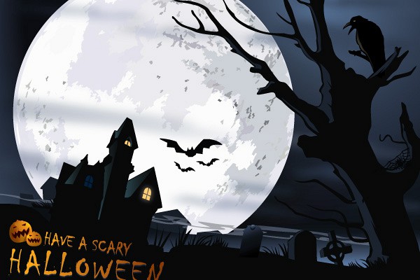 Scary Halloween Scene Vector