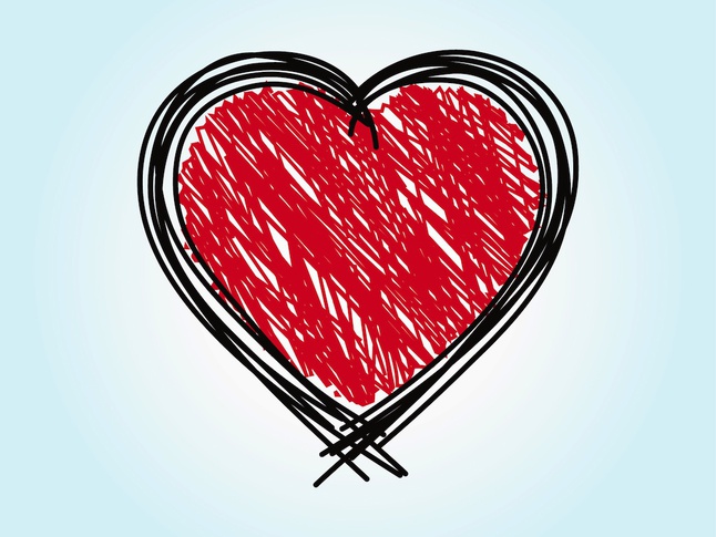 Scribbled Heart Vector