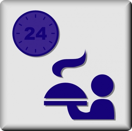 Set Icon Symbol Room Hotel Hour Service