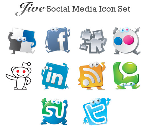 Set of 10 Social Media Icons