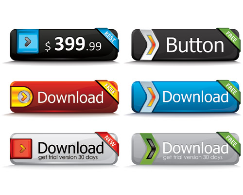 Set of web buttons