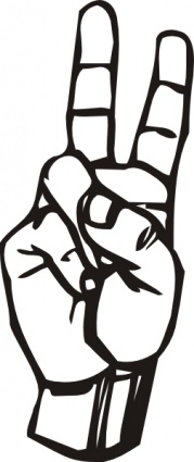 Sign Outline Hand Speech Language Talk V