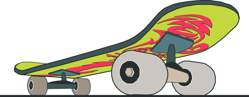 Skateboard close up with design