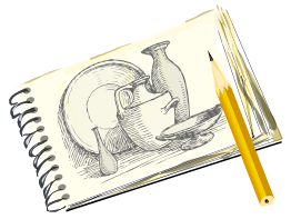 Sketchpad with Still Life, Unfilled