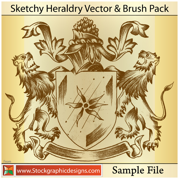 Sketchy heraldry free vector