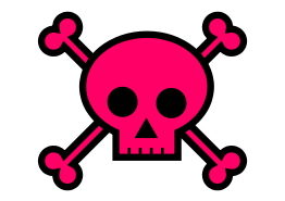 Skull and Crossbones Large Pink