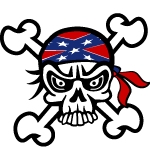 Skull With Confederate Kerchief Vector