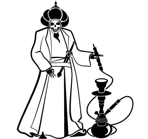 Skull with Hookah Vector