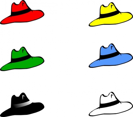 Slothing Men Six Hats clip art