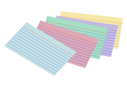 Stack of colored index cards