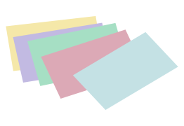 Stack of unlined colored index cards