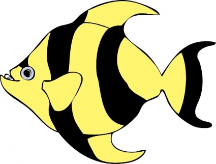 Striped Tropical Fish clip art