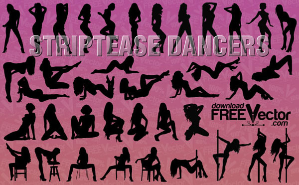 Striptease Dancers Vector Illustration