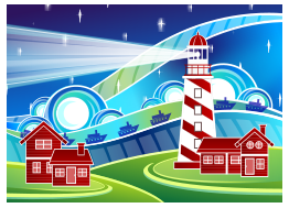 Stylised Lighthouse Scenery