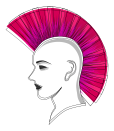 Stylised Punk Pink Mohawk